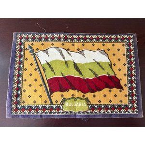 Vintage  bulgaria Flag Cigarette Tobacco Large Flannel Felt Blanket  c 1910